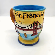 SNCO San Francisco Coffee Mug Golden Gate Cityscape Streetcar 3D Embossed