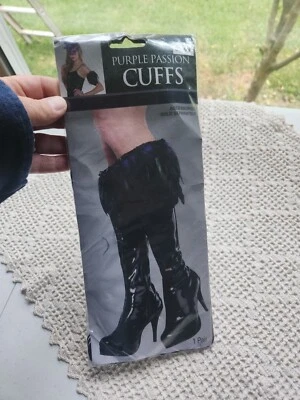 Purple Passion Boot CUFFs ☆ Halloween Costume Cosplay Dress Up Accessories ☆ New - Image 1 of 4