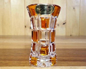 VINTAGE JULIA POLAND HAND CUT 24% LEAD CRYSTAL BUD VASE WITH ORIGINAL LABEL - Picture 1 of 7