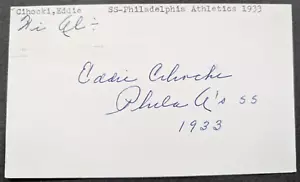 Eddie Cihocki - 1932 Debut Autographed GPC - Deceased 1987 - Picture 1 of 3
