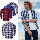 Mens Flannel Check Shirts Lumberjack Soft Cotton Brushed Long Sleeve Casual Top