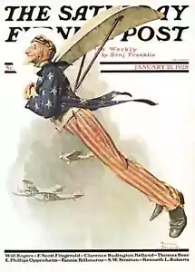 Impresión artística de portada de Norman Rockwell Saturday Evening Post 21 de enero de 1928 Tío Sam - Imagen 1 de 2