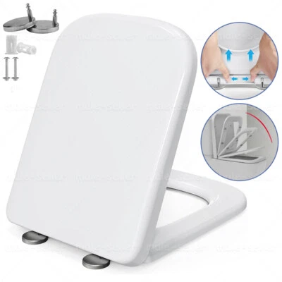 MARKENLOS Quadratischer WC Sitz Toilettendeckel Klodeckel Absenkautomatik Toilettensitz DE