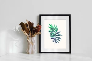 Modern Art Print Tropical Leaf Contemporary Abstract Watercolor Poster TO ART04 - Picture 1 of 4