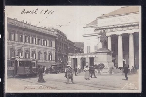 Cartolina Genova Piazza De Ferrari ANIMATA TRAM G1516 - Picture 1 of 1