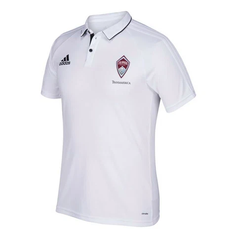 Colorado Rapids MLS Adidas Men's 2017 Sideline Climalite White Polo Shirt Cover