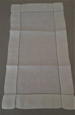 Napperon rectangulaire lin blanc granité - Photo 1/2