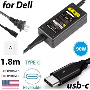 90W Laptop USB Type C AC Adapter Power Cord for Dell XPS 13 12 Precision 3540 - Picture 1 of 12