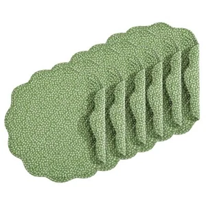 Quilted Placemats Set of 6 Washable Round Placemats for Kitchen Table-100% Co... - Picture 1 of 8