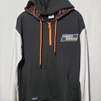 Official 2024 NCAA Men Basketball 1/4 Zip Sweatshirt March Madness Black Hoodie - Image 1 of 4