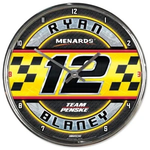 Ryan Blaney 2025 Menards #12 Chrome Wall Clock - Picture 1 of 2