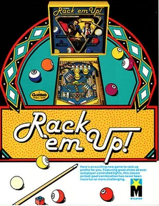 RACK 'EM UP Original PROMO Pinball Flyer GOTTLIEB '83 Brochure Advertising Slick - Picture 1 of 2