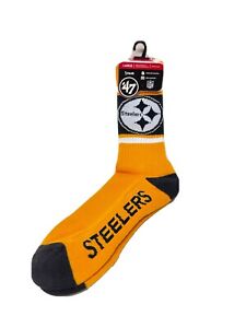 Pittsburgh Steelers NFL Men's '47 Duster Casual Dress Crew Socks, 1-Pair, Large