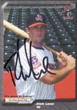 2001 Jupiter Hammerheads RICH LANE Signed Card autograph AUTO RC NATIONALS