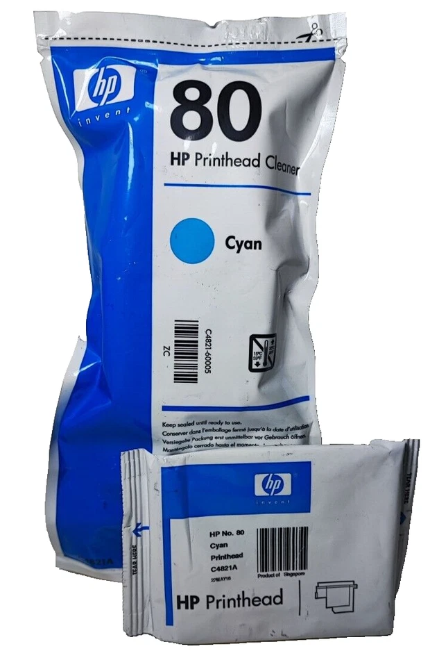 1x Orig. HP 80 - C4821A Cyan Druckkopf Printhead + Cleaner Designjet 1050 NEU - Bild 1 von 1