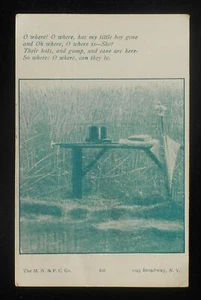 1900s SEX SEXUAL INNUENDO Where Have They Gone? Hats Gamp and Cane Tall Grass PC - Picture 1 of 1