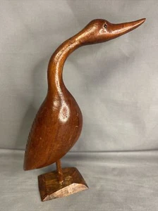 Wooden Sculpture Bird Figurine Heron Crane Jamaica Souvenir 8.5” - Picture 1 of 10