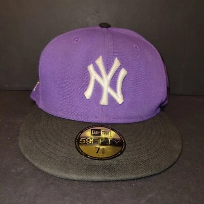 Gorra New Era 59fifty New York Yankees 2000 Serie Mundial Talla 7 3/8 Púrpura Negra Foto 1 de 4