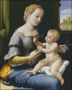 Kit Punto Croce Ricamo Artigianato Contati La Madonna dei Rosa - Foto 1 di 5