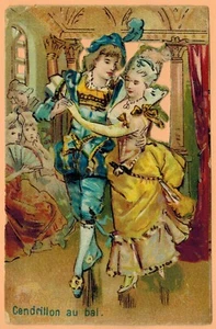 Ancien Chromo Vernis-Gaufré-Ajouré-Cendrillon au Bal-Prince-Db.6 - Imagen 1 de 4