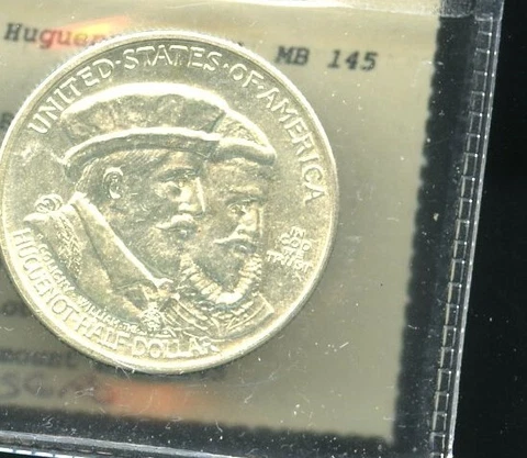 1924 Huguenot Commemorative Half Dollar - Choice Brilliant Uncirculated Cover