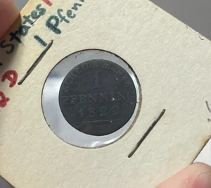 1822 D Prusia 1 One Pfennig bg - Imagen 1 de 2