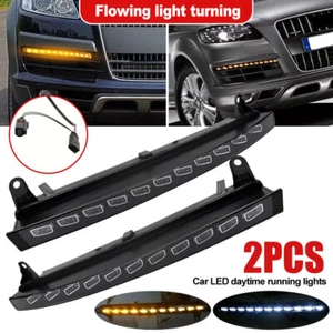 For 06-09 Audi Q7 LED DRL Daytime Running Light Sequential Turn Signal indicator - Picture 1 of 13