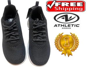 Tenis para correr estilo de vida Athletic Works para mujer talla 9,5, color negro nuevo con etiquetas - Imagen 1 de 17