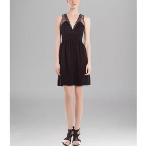 Sandro Rubis Star Embroidered Dress Black Women’s Size Large (Sandro Size 3) - Picture 1 of 16