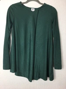 KIN Top Green Asymmetric Soft Front Pleat Long Sleeve Casual Work Everyday S - Picture 1 of 9