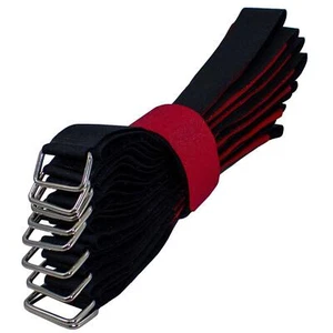 10x Klett Kabelbinder 600 x 38mm Schwarz Rot normal Wiederverwendbar Klettbinder - Picture 1 of 2