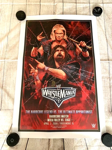 WrestleMania 22 Edge Vs Mick Foley Legendary Moments Art Poster LE 300 Cover