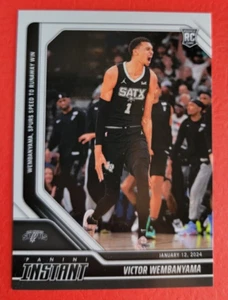 TARJETA DE NOVATO VICTOR WEMBANYAMA 2023-24 PANINI INSTANTÁNEA 1-12 WEMBY 26 PUNTOS 11 REB - Imagen 1 de 2