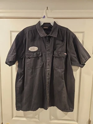 Camisa de Trabajo Dickies Para Hombre Talla XL 90s Vintage Manga Corta Abotonada Azul Marino Foto 1 de 4