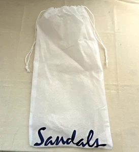 Sandalen Strand Resort Reise Staubbeutel Kordelzug 12" x 6" weiß leicht Logo - Bild 1 von 6