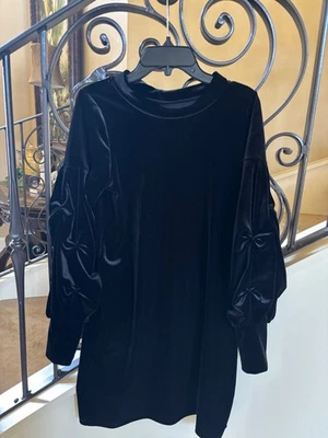 Б/у в отличном состоянии! Бархатное рождественское праздничное платье Isobella and Chloe черное размер 12 длинное Sleev - Изображение 1 из 2