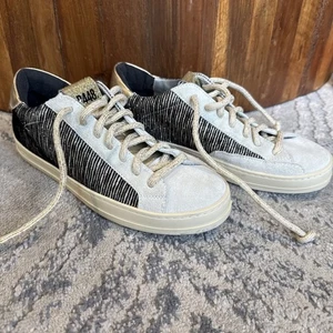 P448 John Swing Sneakers Womens 38 US 7.5-8 Metallic Low Top Casual - Picture 1 of 12
