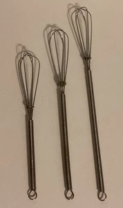 3er Set Metall Mini Draht Schneebesen 6,5” 8” 9,5” Hergestellt in Taiwan - Bild 1 von 15