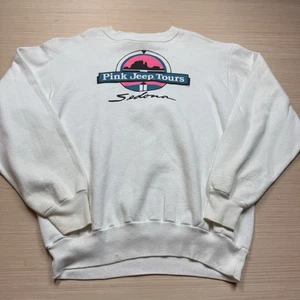 Vintage 90s Pink Jeep Tours Sedona Arizona Sweatshirt Souvenir XL Made in USA - Bild 1 von 13