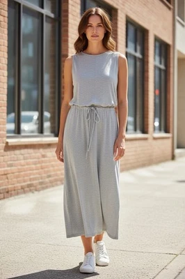 Vestido midi The Limited para mujer L gris con cordón sin mangas Foto 1 de 4