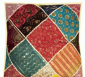 24" Patchwork Cotton Cushion Cover Decorative Throw Pillow Cover For Sofa/Bed - Picture 1 of 8