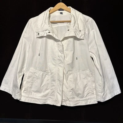 White CHAPS Jacket XL 100% Cotton Foto 1 de 4