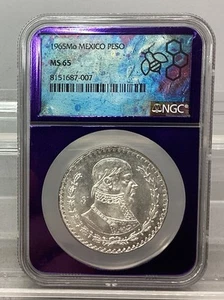 1965 Mo Mexico Silver Peso - NGC - MS 65 - Picture 1 of 4