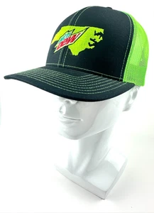 Pacific Headwear MTN Dew & North Carolina Neon Green Mesh Black Trucker Hat - Picture 1 of 9