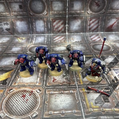 Warhammer 40K Metal Oop Assault Terminators X4 &  Incomplete Captain Pole TT69-6 - Image 1 of 4