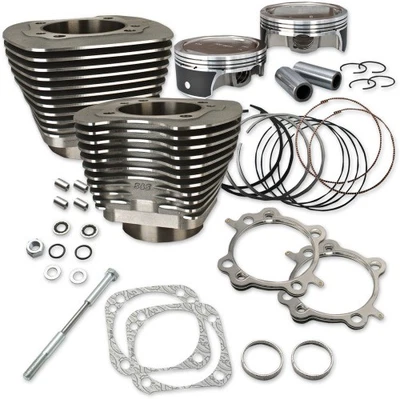 S&S 124in. Big Bore Kit - Silver Powder-coat Motorcycle Street Bike 910-0338 - Image 1 of 3