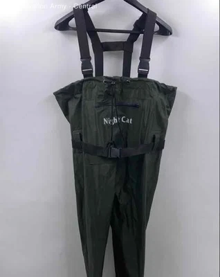 Night Cat Mens Green Adjustable Strap Fishing Chest Waders And Boots Size 42/9 - Image 1 of 4
