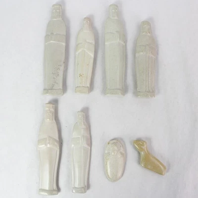 Juego de 8 figuras de belén de Navidad de piedra tallada - decoración vintage incompleta Foto 1 de 4