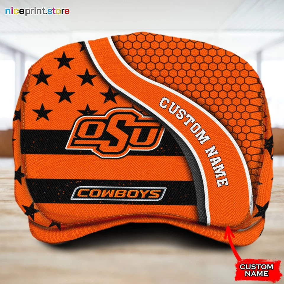 Oklahoma State Team Cowboys Jeff Cap Driving Cap Flat Cap NCAA Cap For Men 28 - Image 1 of 4