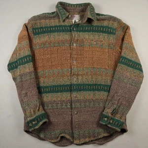 Territory Ahead Aztec Flannel Shirt Men's Medium Thick Blanket Southwestern - Picture 1 of 7